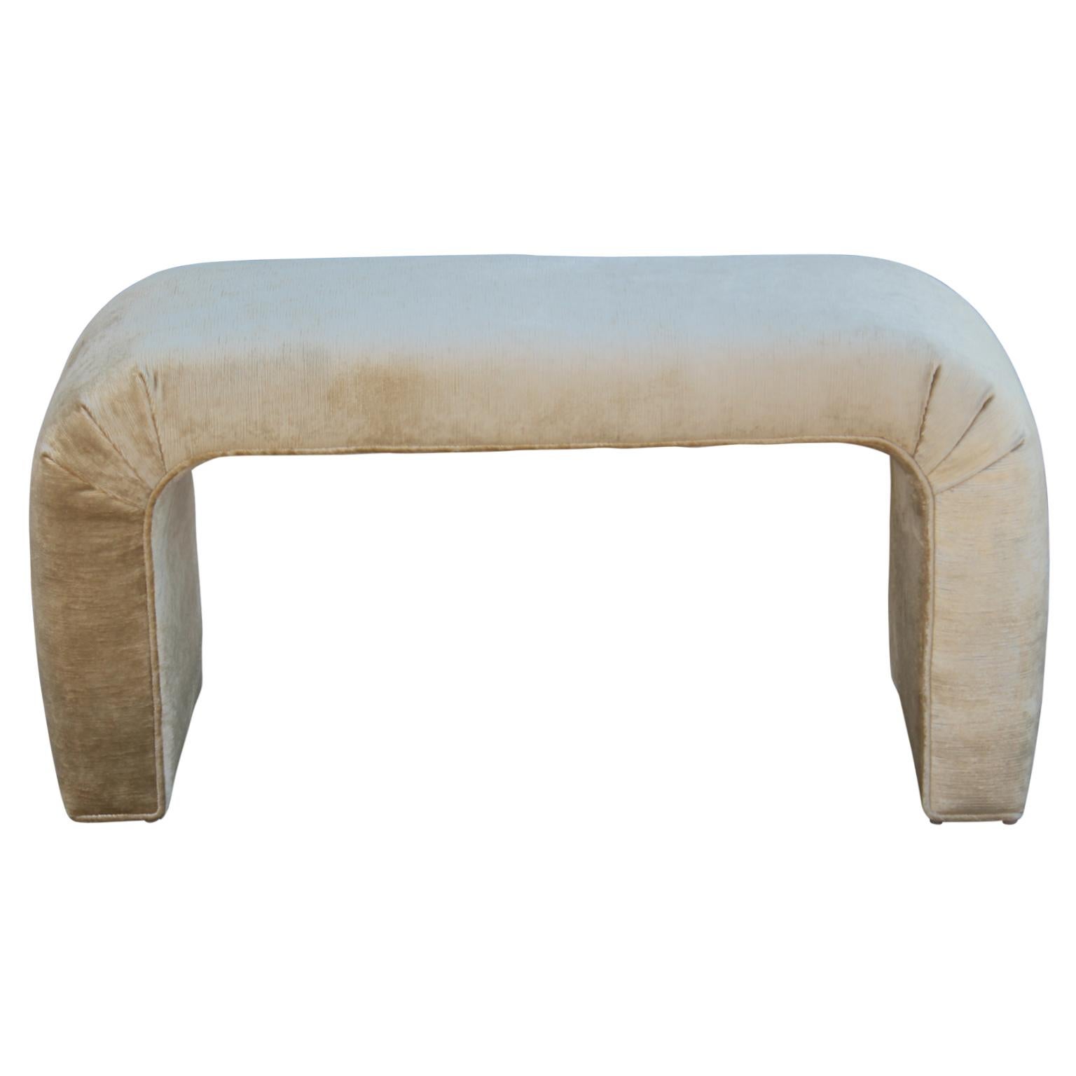 Gold Waterfall Bench in the Style of Milo Baughman