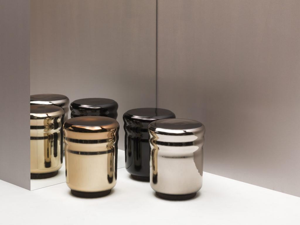 Postmoderne Tabouret Wave en or par Haymann Editions en vente