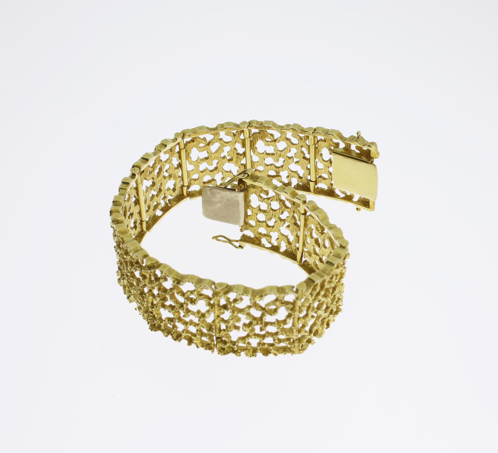 Gold-Web-Armband Damen im Angebot