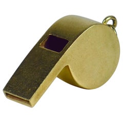 Gold Whistle Charm Pendant
