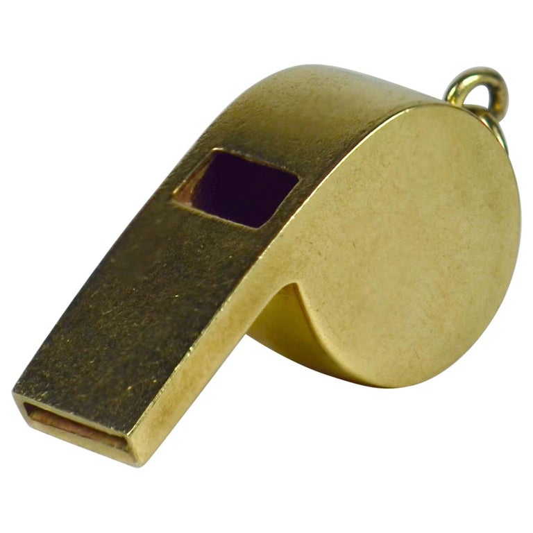 Gold Whistle Charm Pendant at 1stDibs