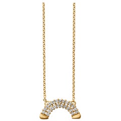 Gold White Diamond Rainbow Necklace