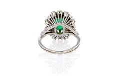 Gold, White Gold, Cabochon Emerald, and Diamond Ring
