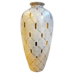 Gold & White Porcelain Vase by Jay Spectre for Silvestri