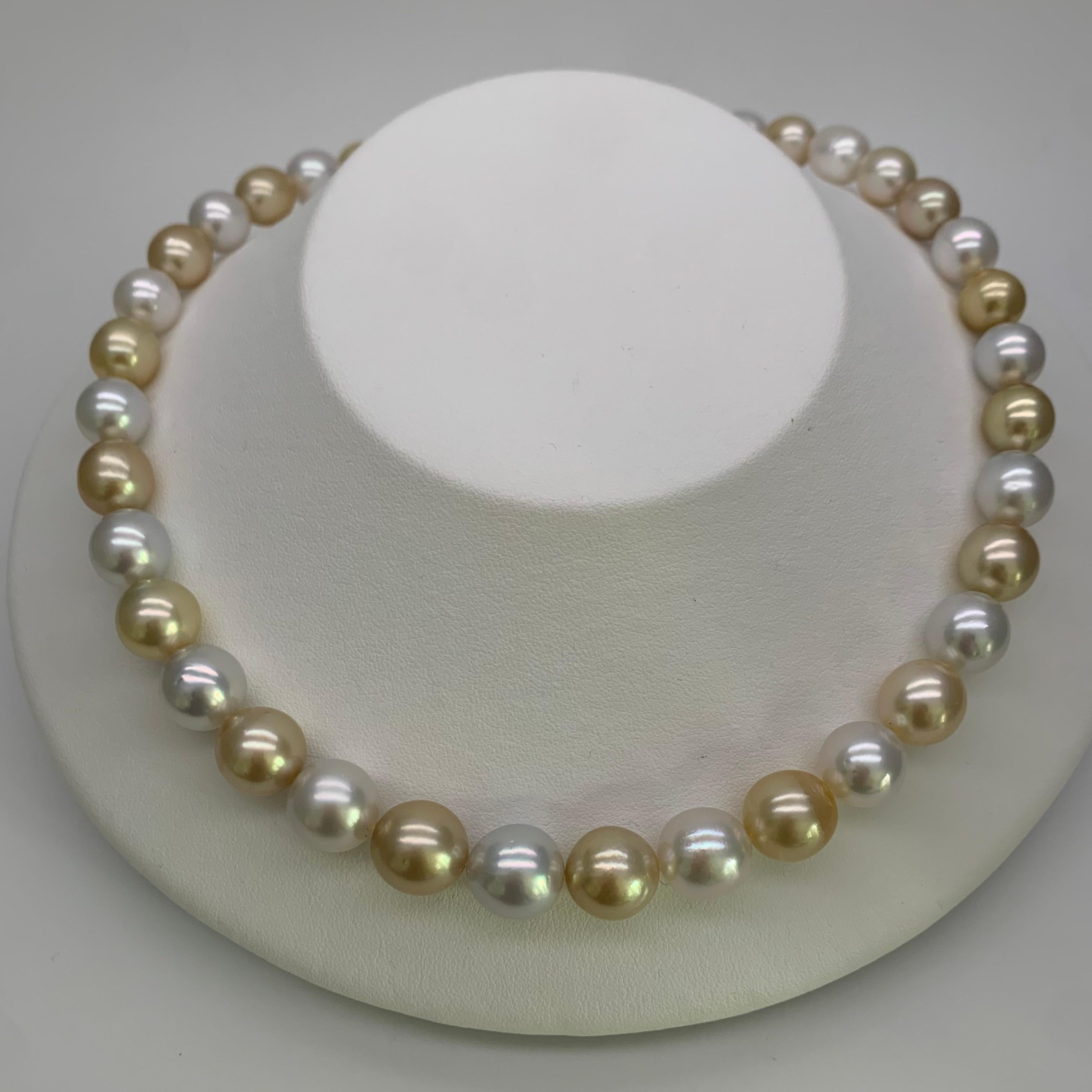 Women's Gold White South Sea Pearl Choker Necklace 'N105' For Sale