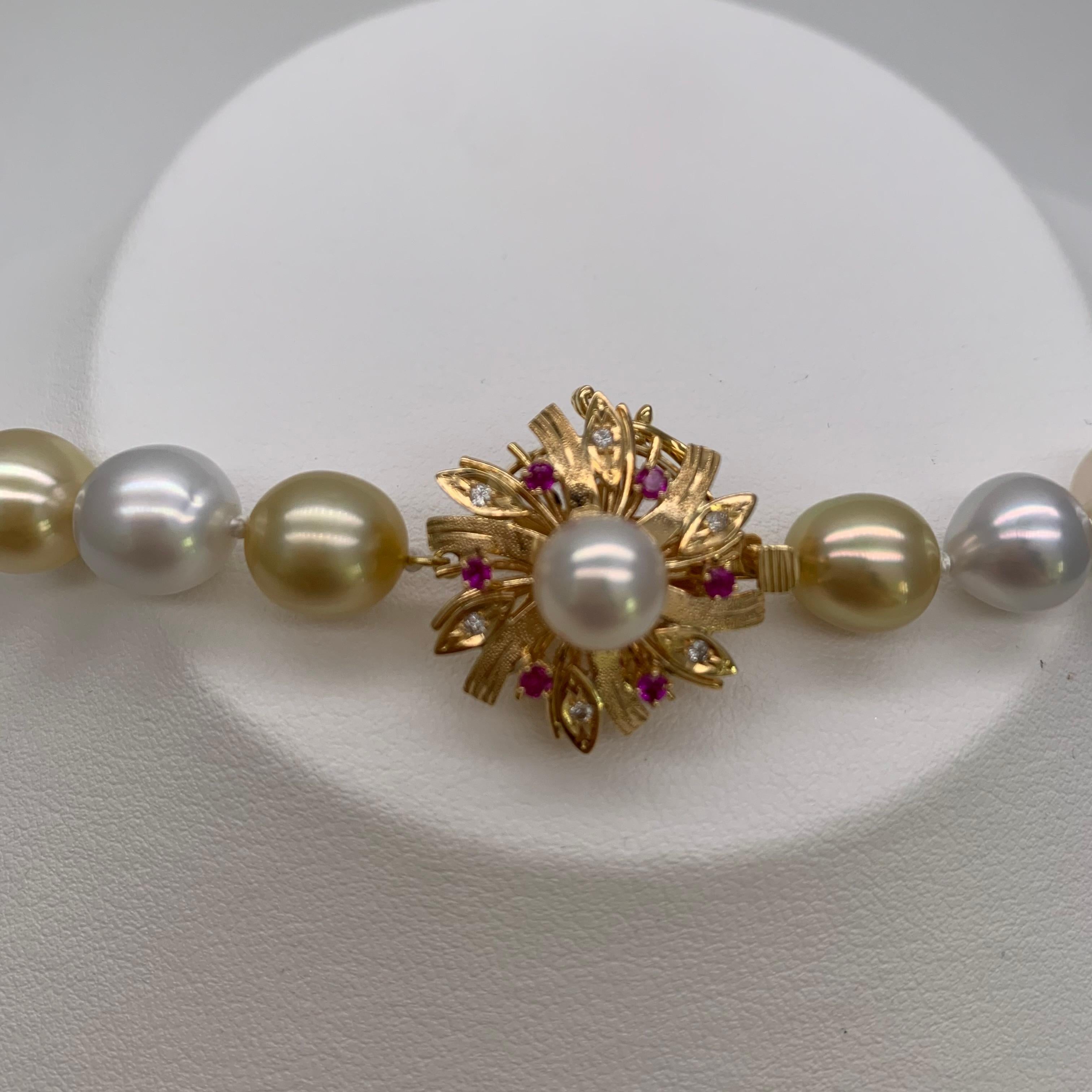 Gold White South Sea Pearl Choker Necklace 'N105' For Sale 1