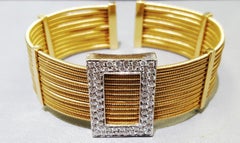 Gold Wire Diamond Cuff Bracelet