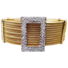 Gold Wire Diamond Cuff Bracelet