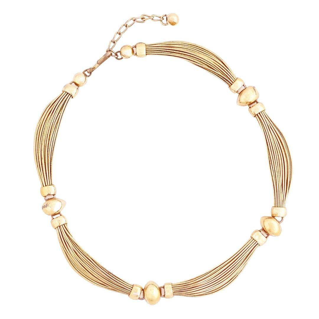 Gold Wire Scalloped Choker By Napier, 1960s