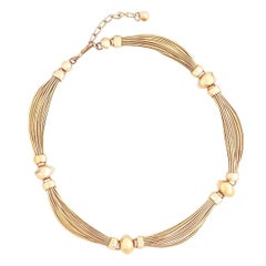 Gold Wire Scalloped Choker By Napier, 1960s