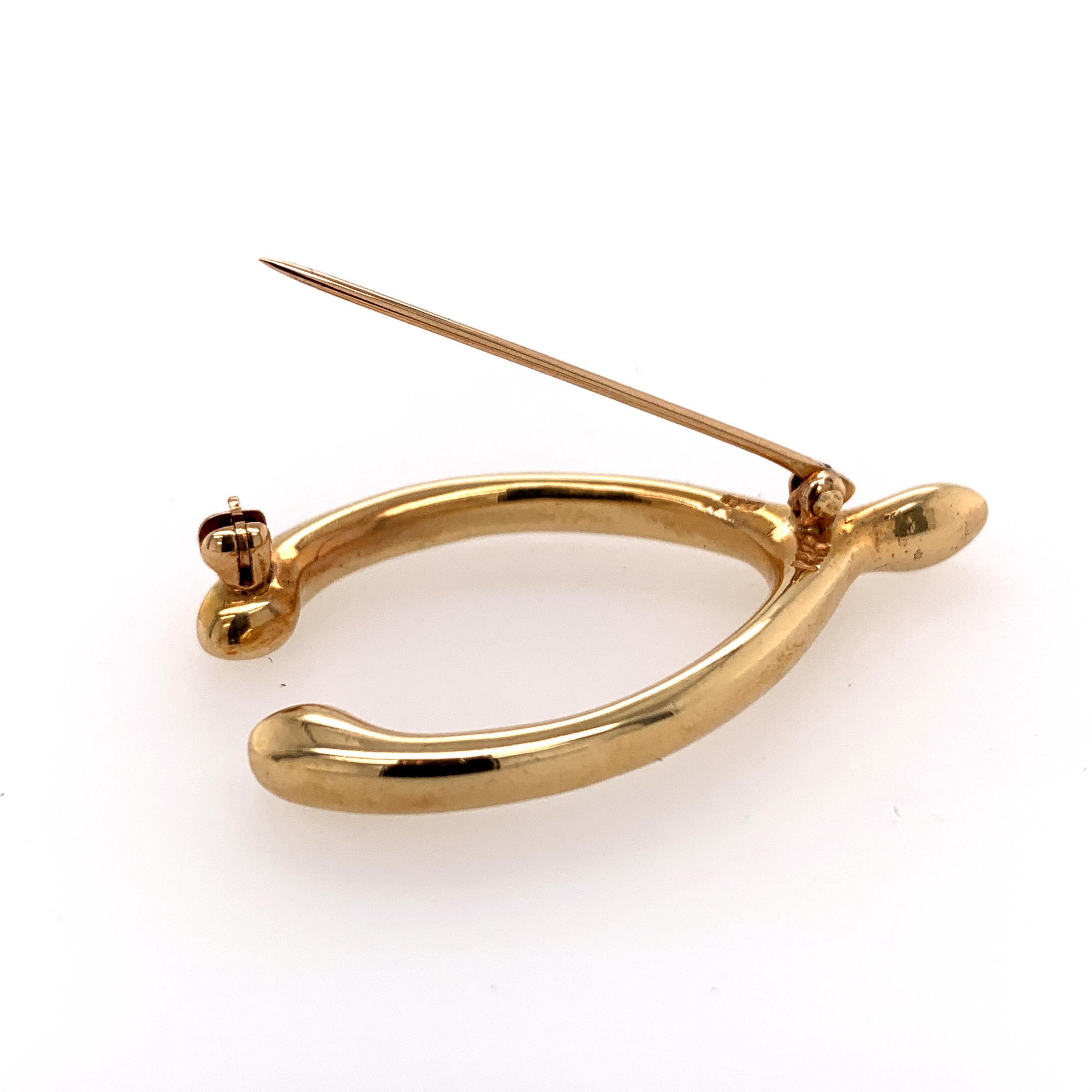 gold wishbone brooch