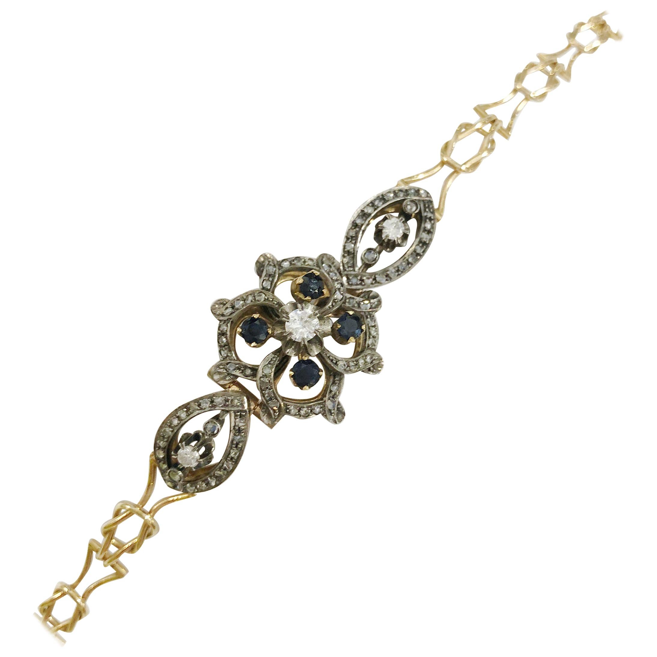 Bracelet en or 18 carats avec saphirs et diamants