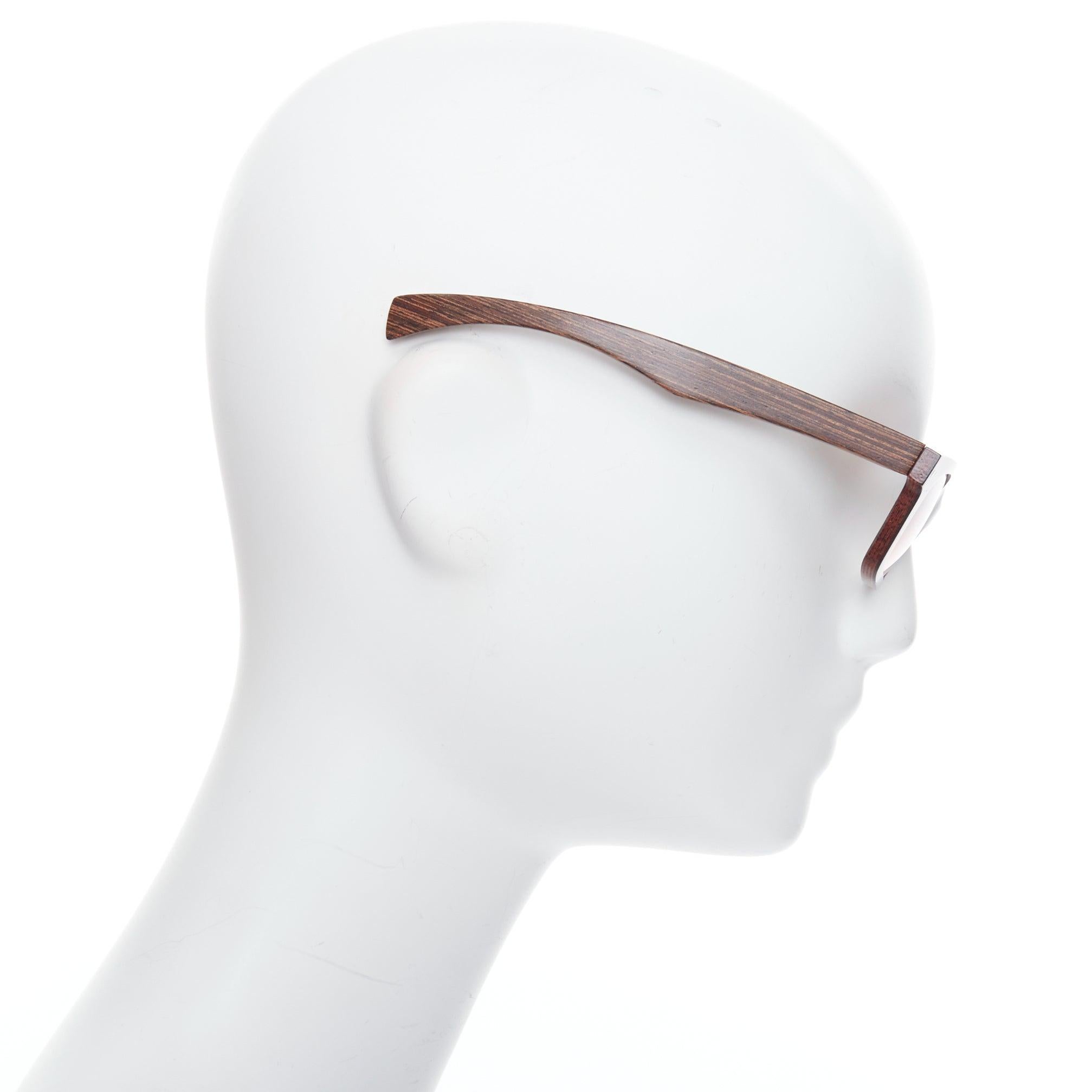 GOLD & WOOD B08.2 brown wood ombre lens spring sunglasses In Good Condition For Sale In Hong Kong, NT