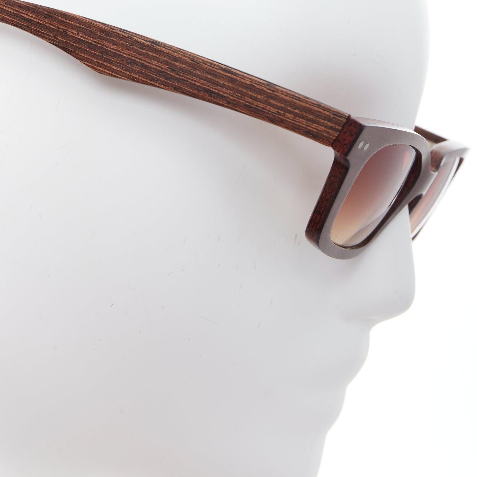 GOLD & WOOD B08.2 brown wood ombre lens spring sunglasses For Sale 1