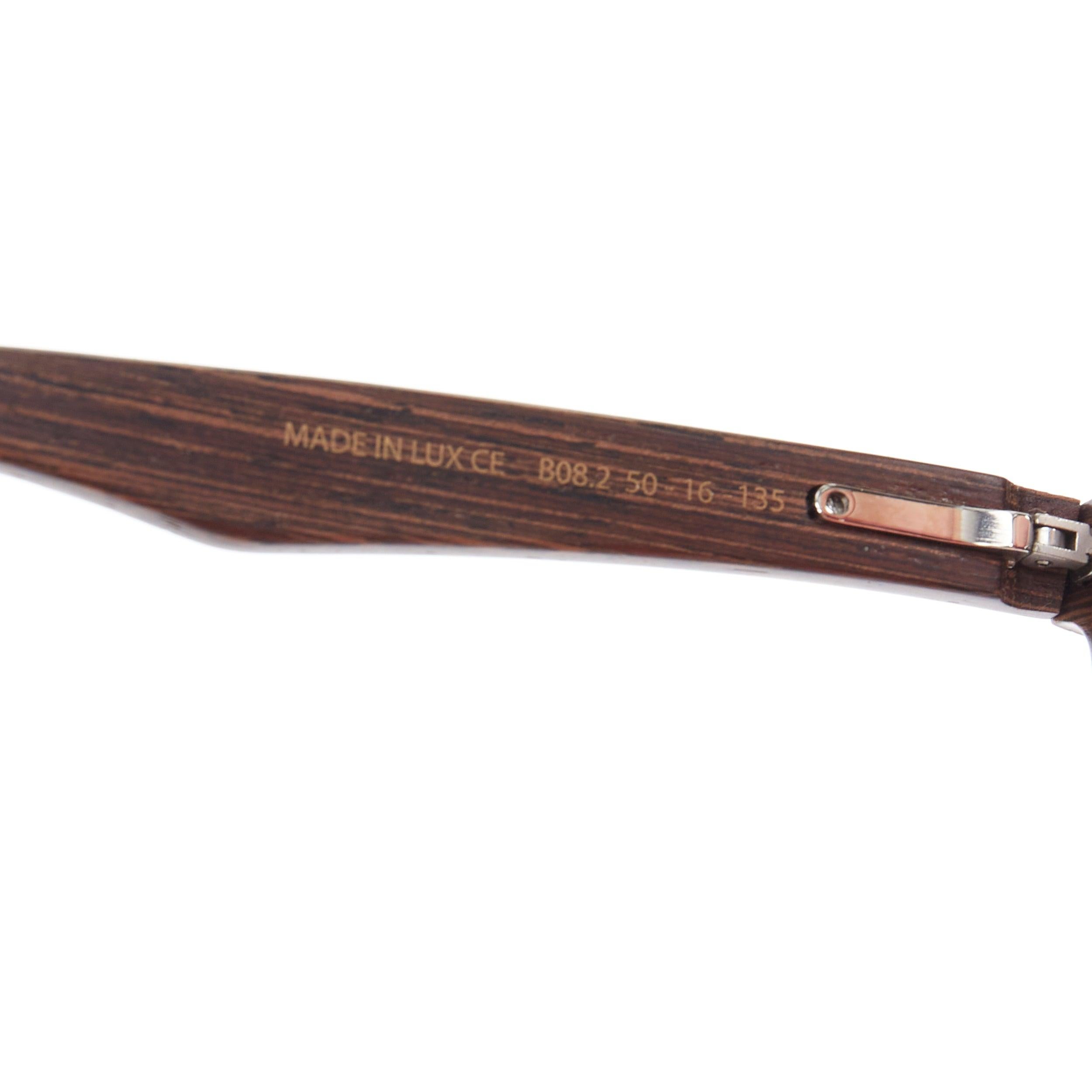 GOLD & WOOD B08.2 brown wood ombre lens spring sunglasses For Sale 2