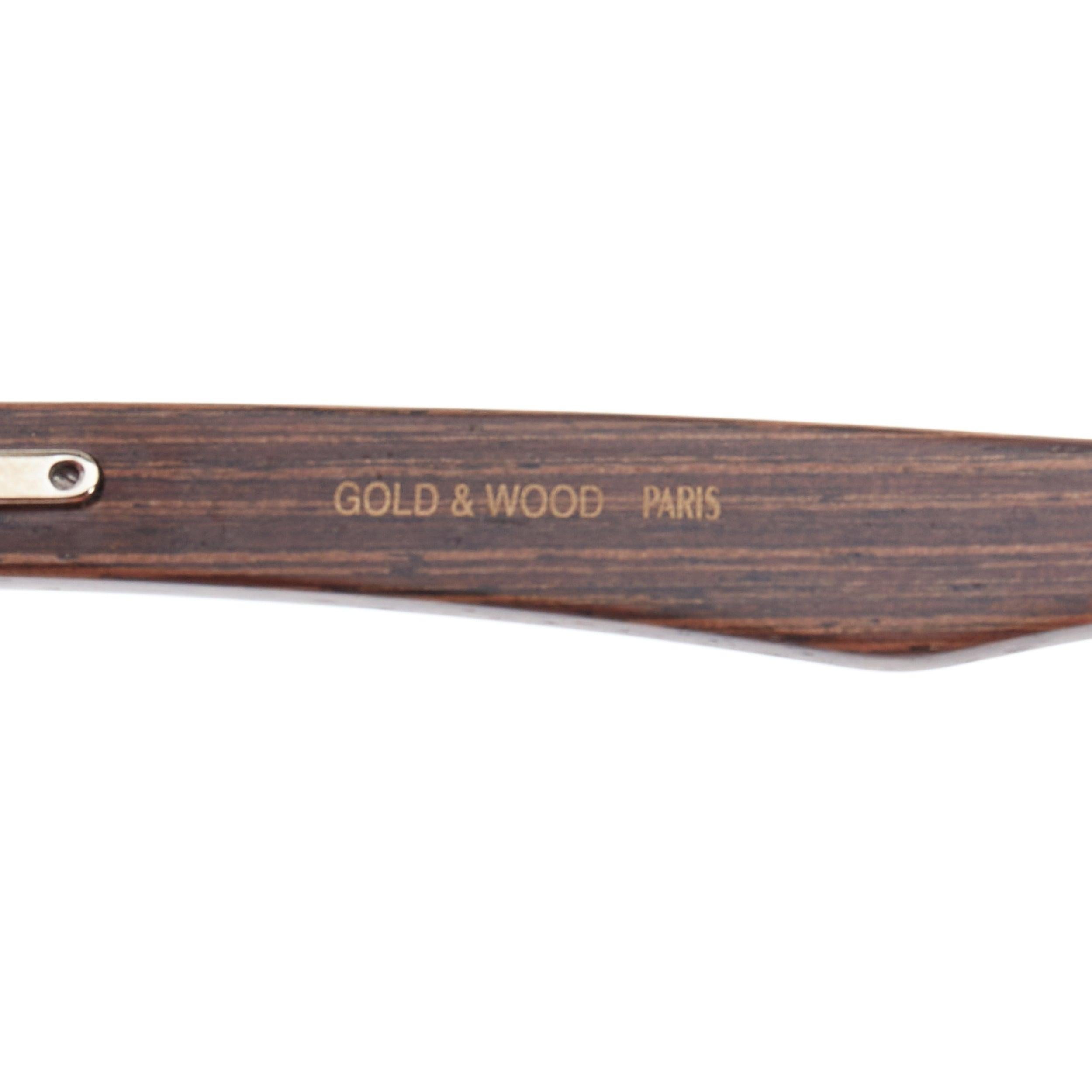 GOLD & WOOD B08.2 brown wood ombre lens spring sunglasses For Sale 3