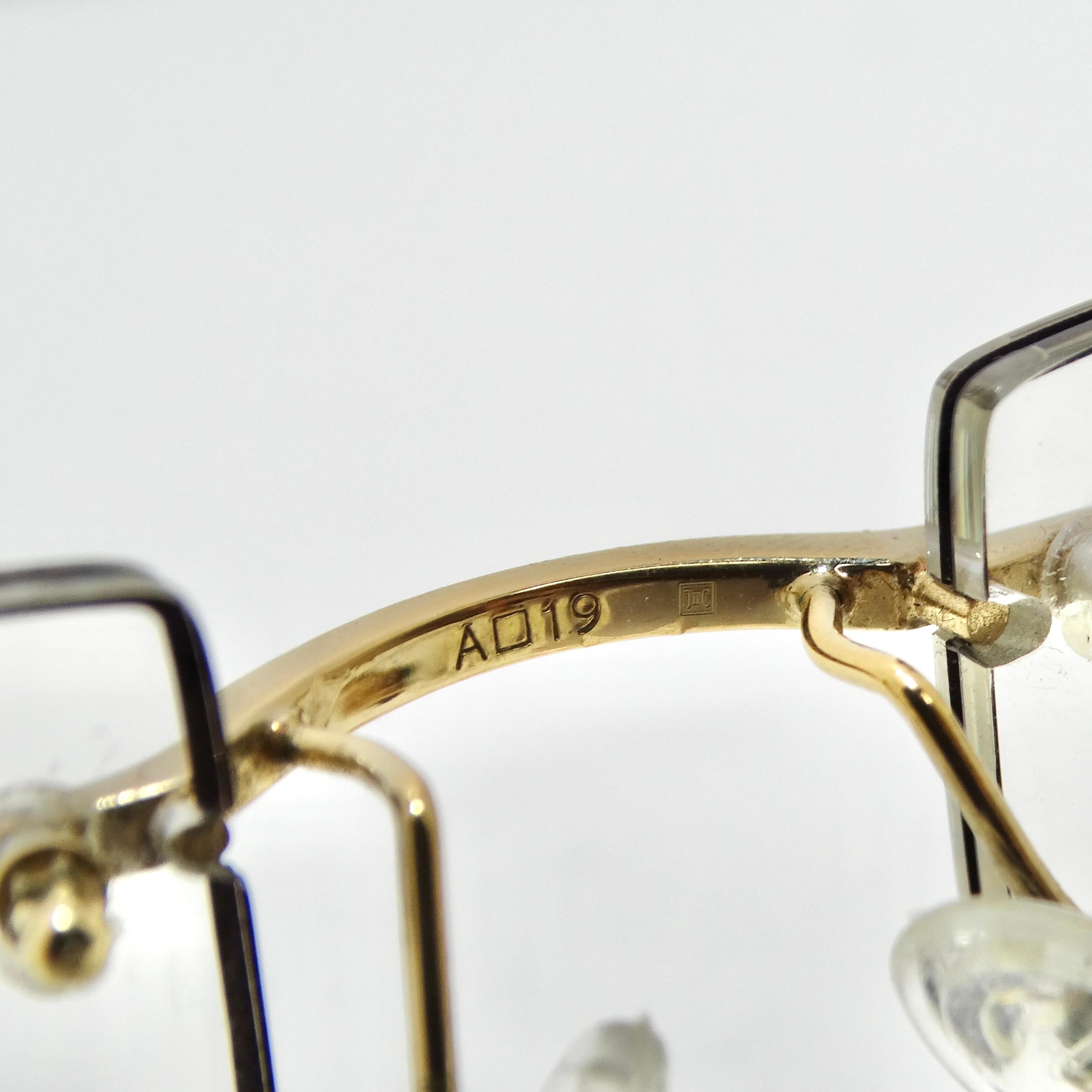 Gold & Wood Windsor 11 Diamond Eyeglasses For Sale 4