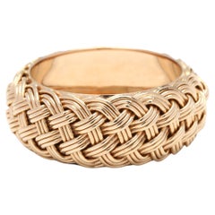 Gold Woven Dome Eternity Band Ring, 14k Yellow Gold, Ring, Braided