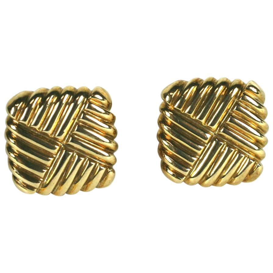 Gold Woven Knot Cufflinks For Sale