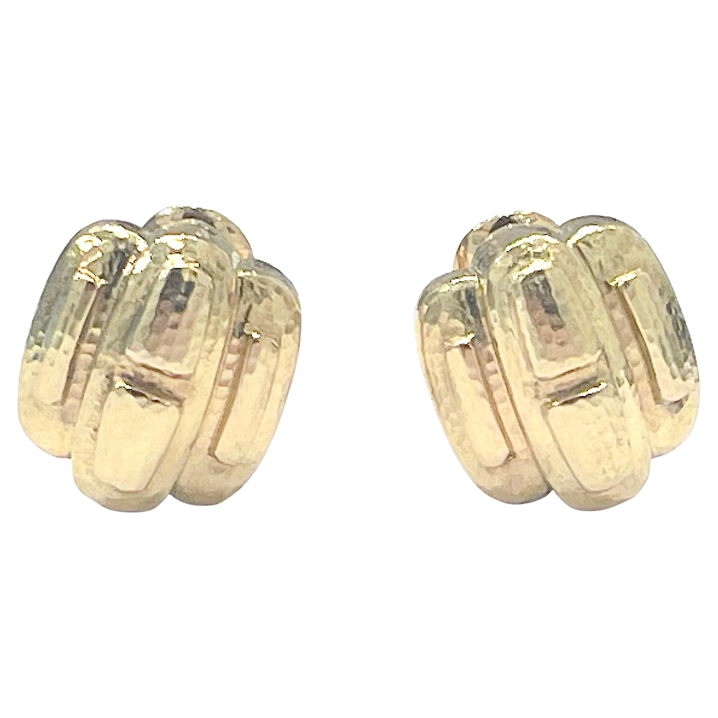 Gold Woven Twist Ear Clips by David Webb For Sale 3