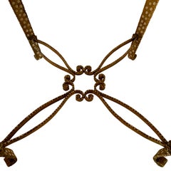 Gold Wrought Iron Pier Luigi Colli Pair of Foot Stools, Italy, Midcentury