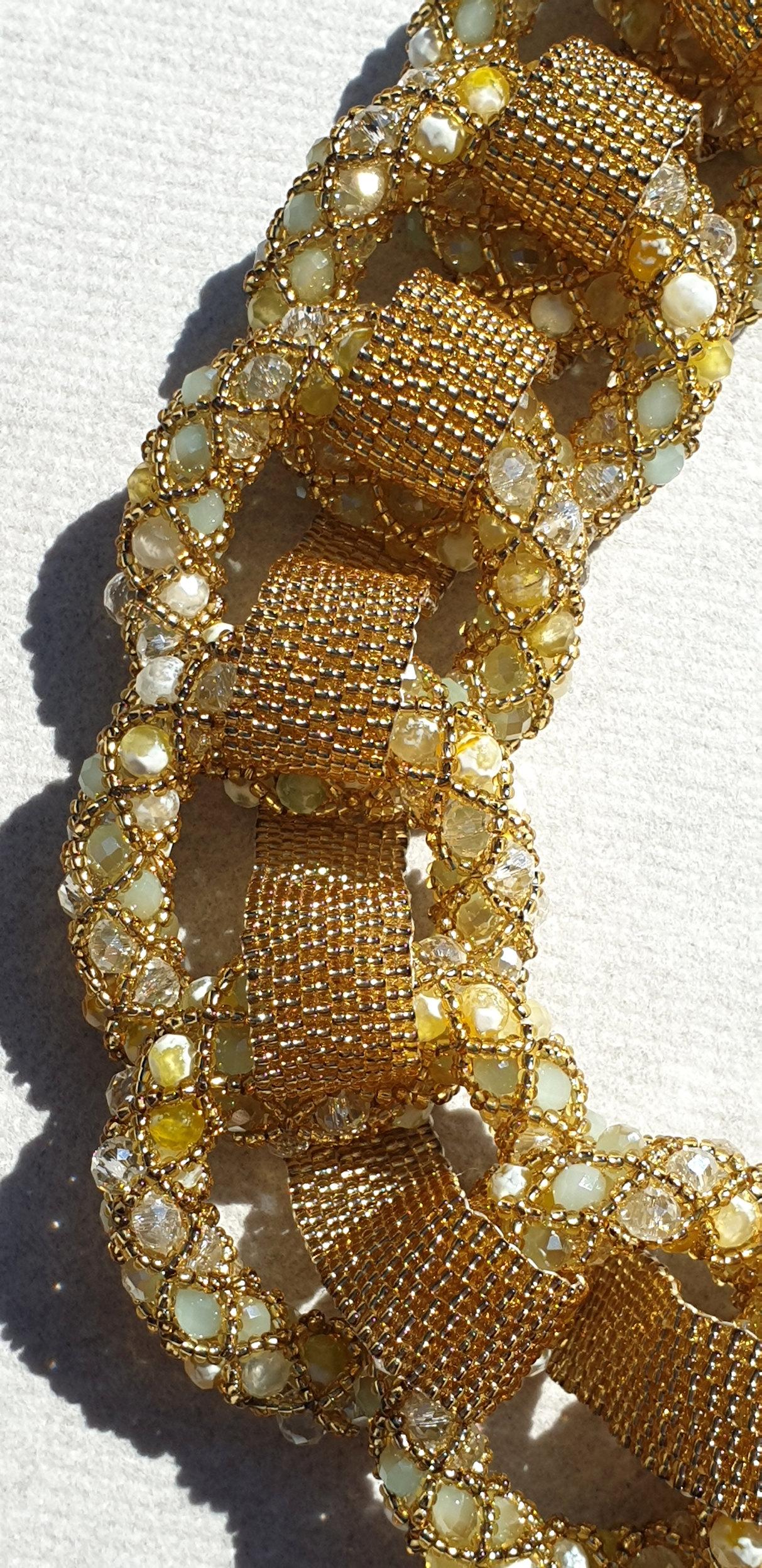 Halskette aus Gold und Muranoglas mit Perlen in Mode  im Zustand „Neu“ im Angebot in Dallas, TX
