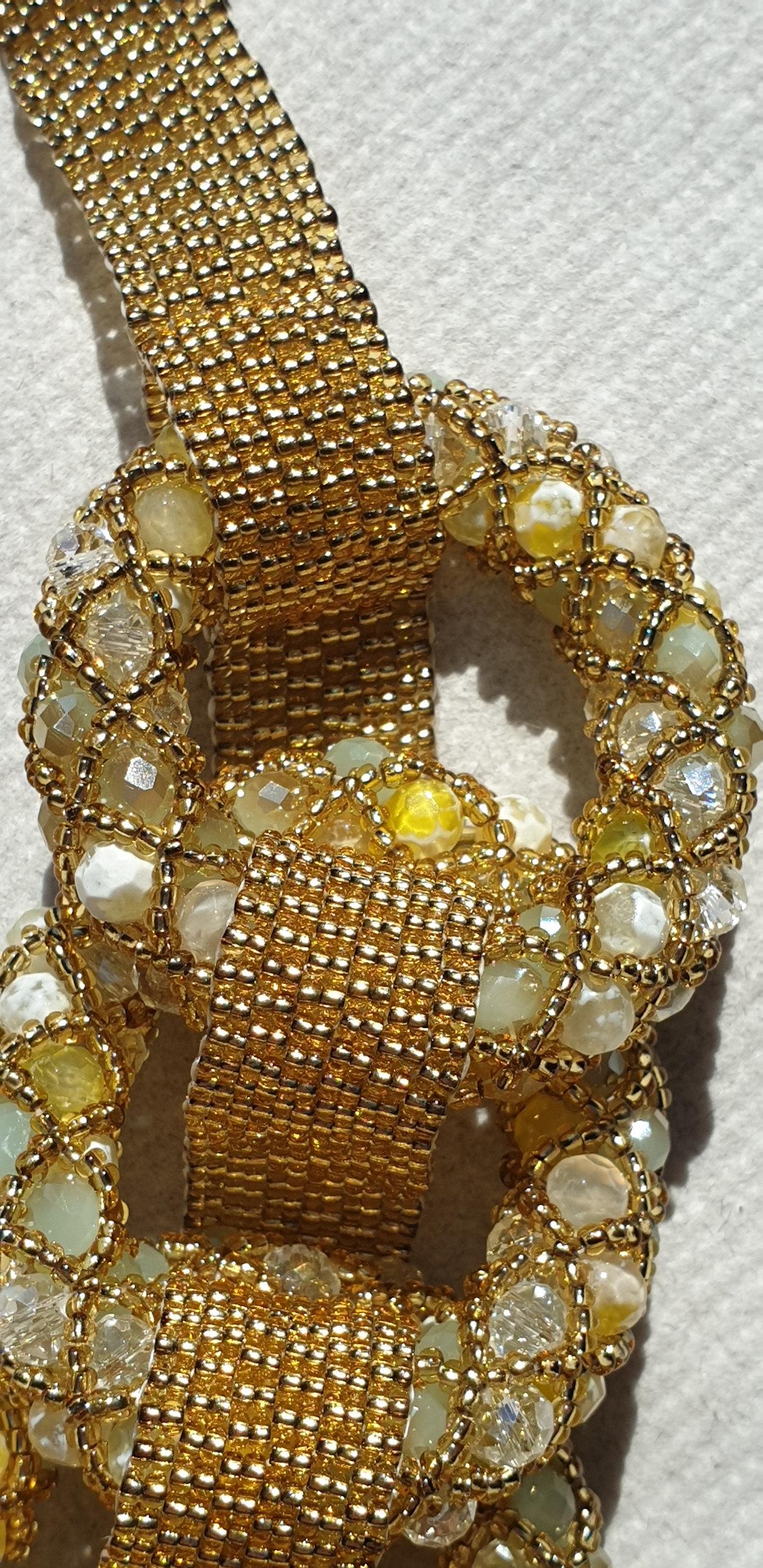 Gold Murano Glass Beaded Fashion Necklace  For Sale 1