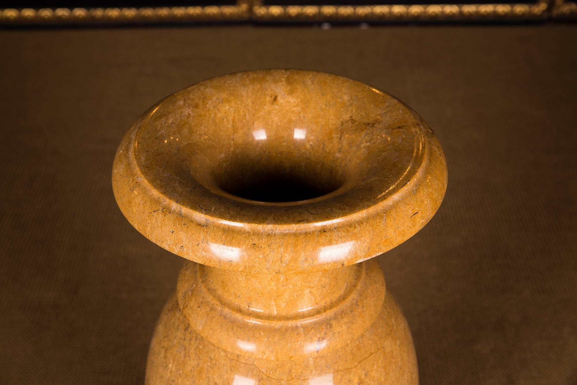 German Gold Yellow Floor Vase Natural Marble, 70 Kg
