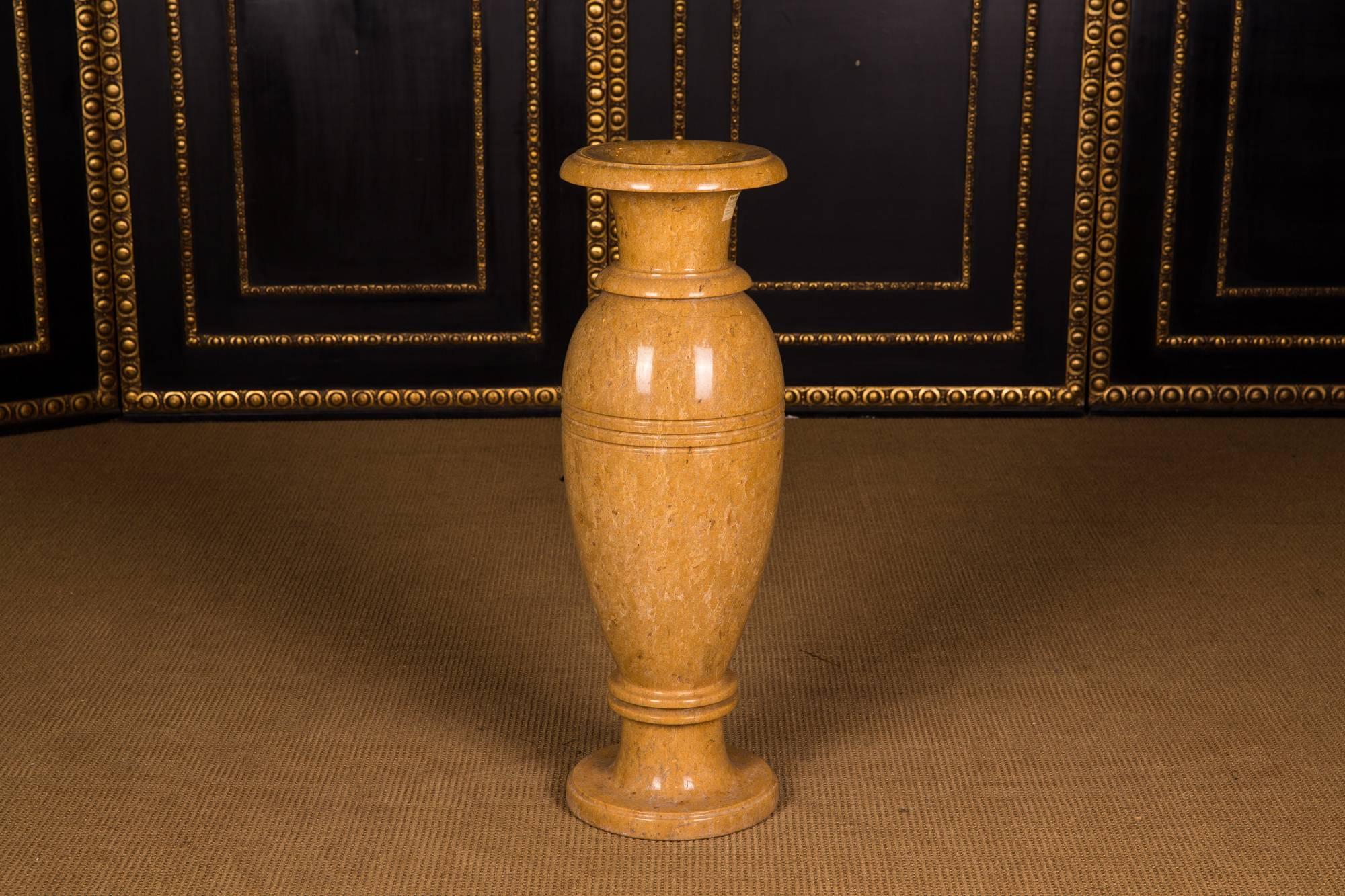 20th Century Gold Yellow Floor Vase Natural Marble, 70 Kg