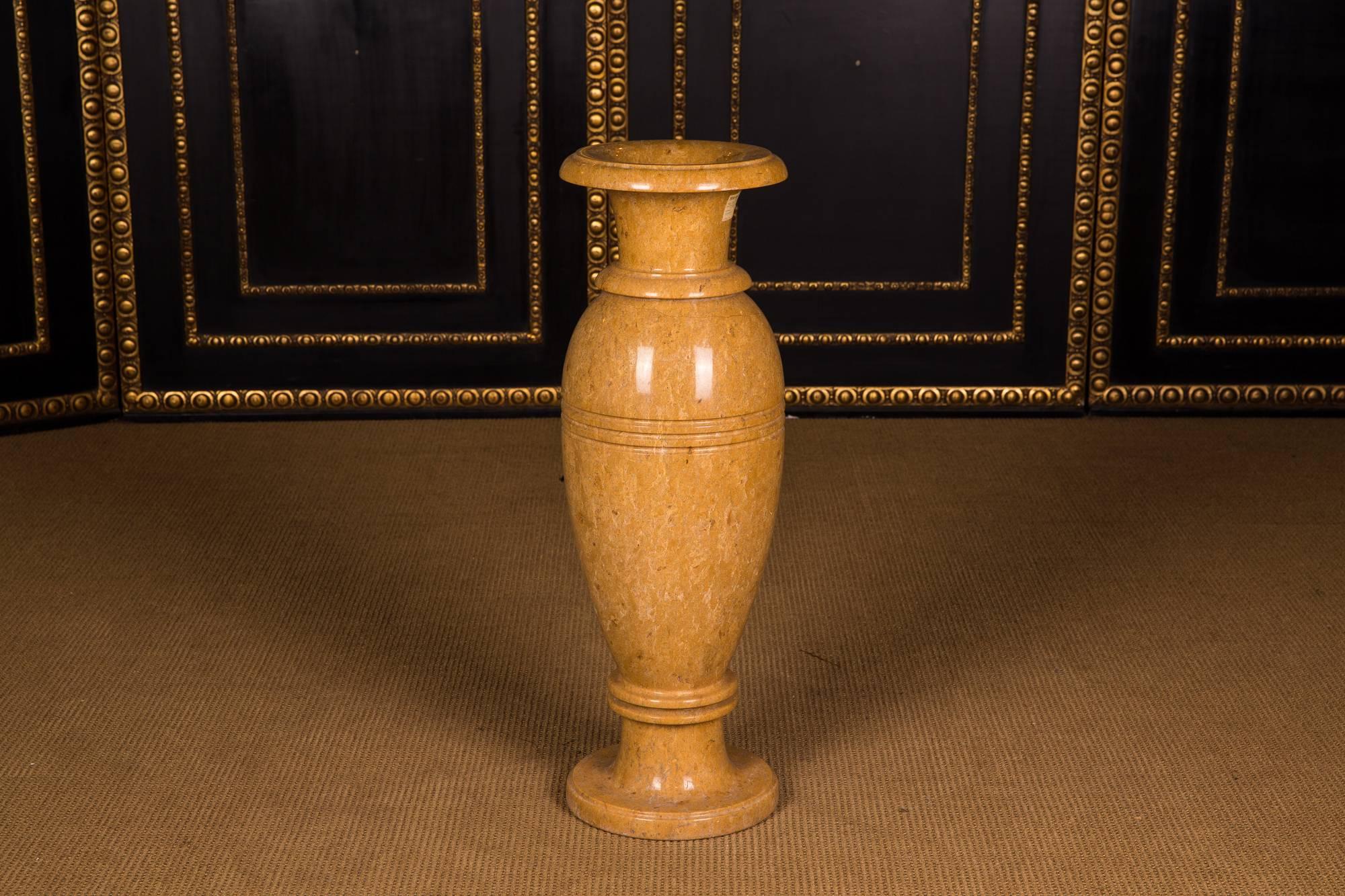 Gold Yellow Floor Vase Natural Marble, 70 Kg For Sale at 1stDibs