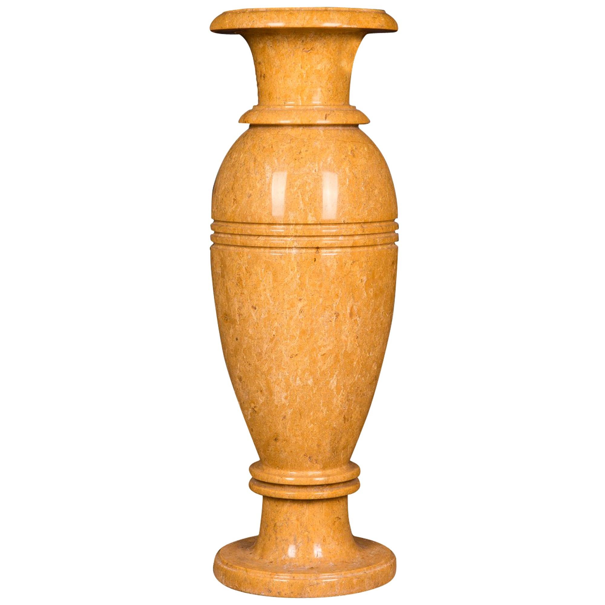 Gold Yellow Floor Vase Natural Marble, 70 Kg For Sale at 1stDibs