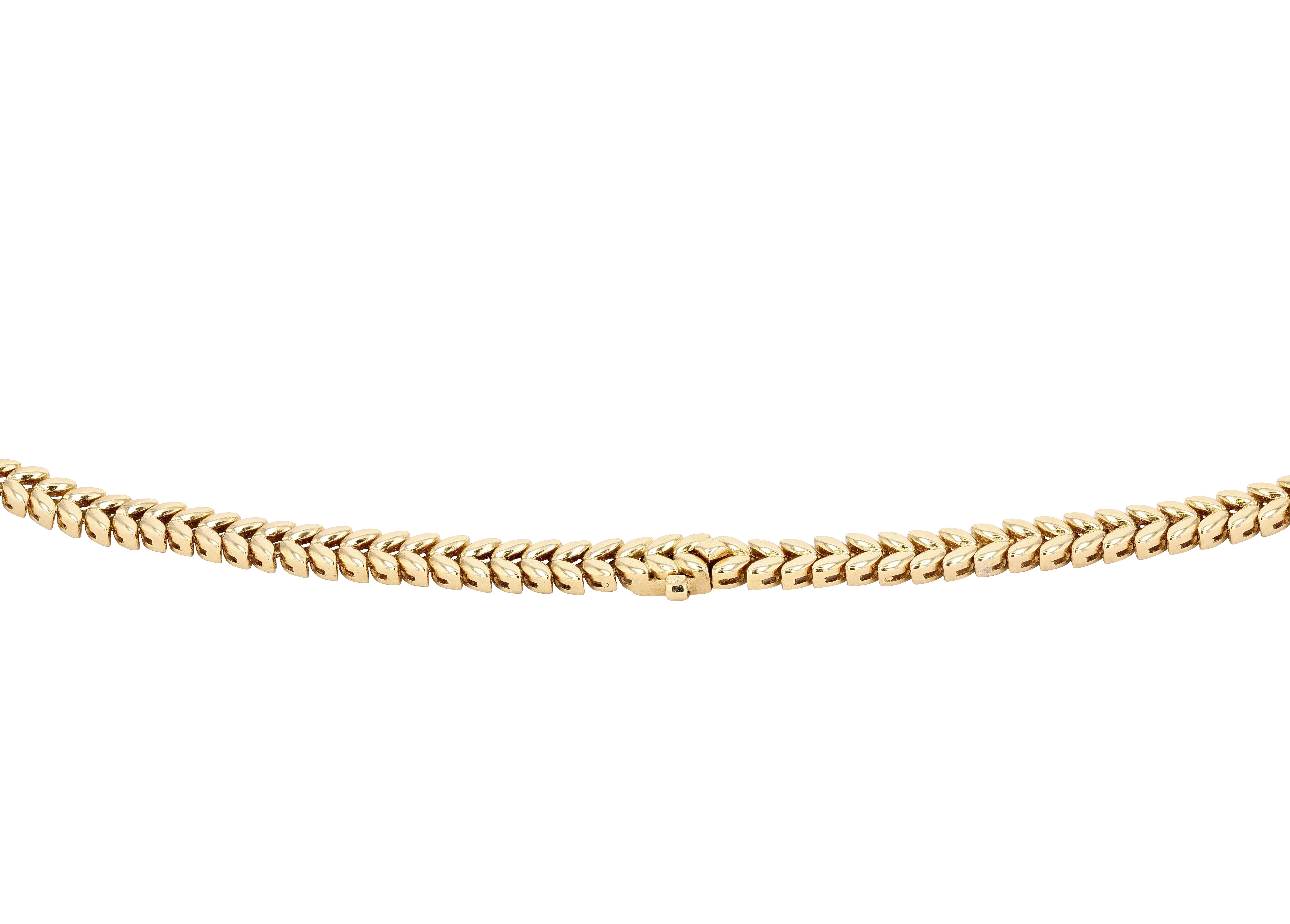 Taille brillant Collier en or, saphir jaune et diamants en vente