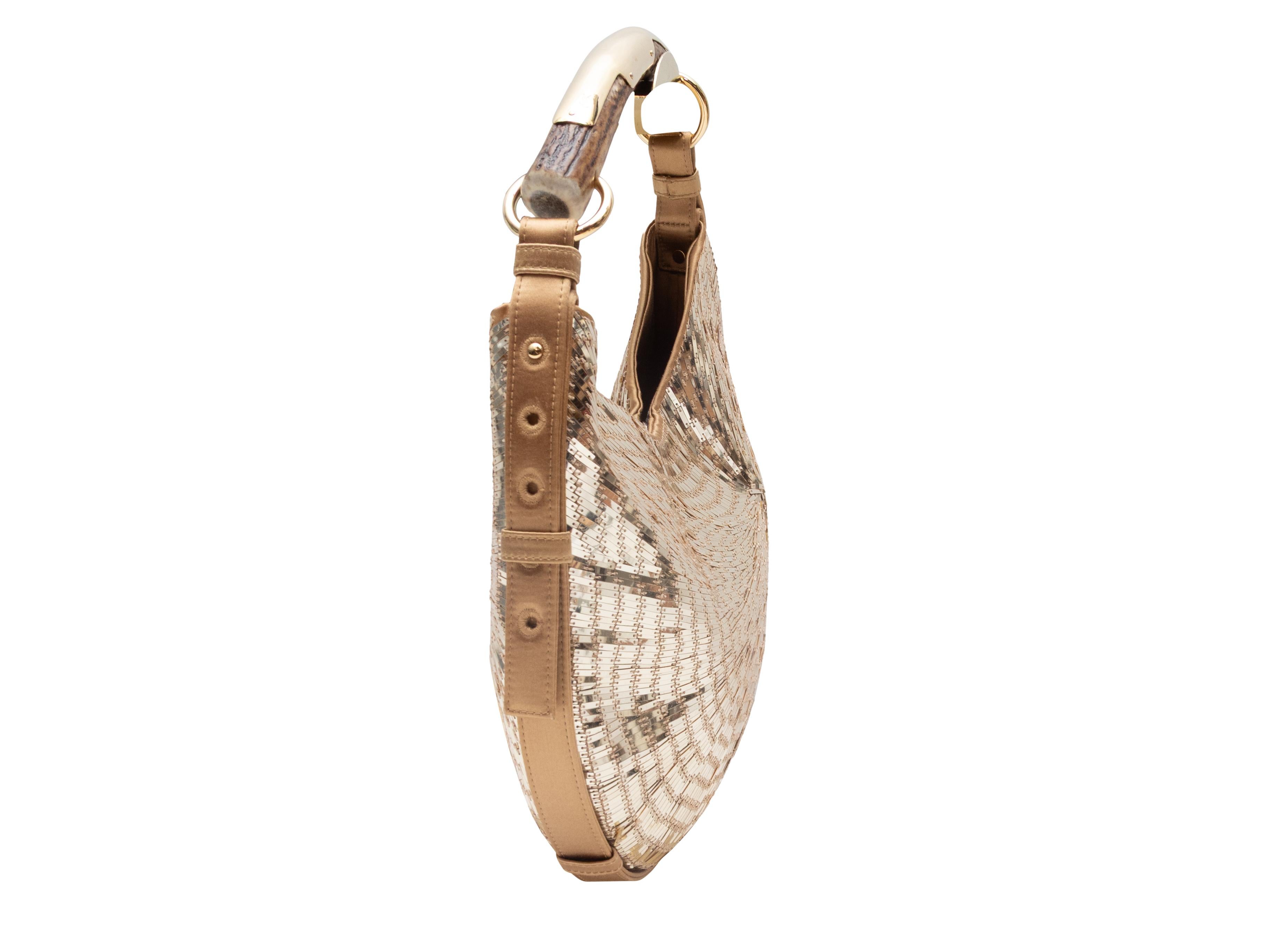 Goldfarbene Yves Saint Laurent Mombasa Umhängetasche mit Pailletten Damen im Angebot