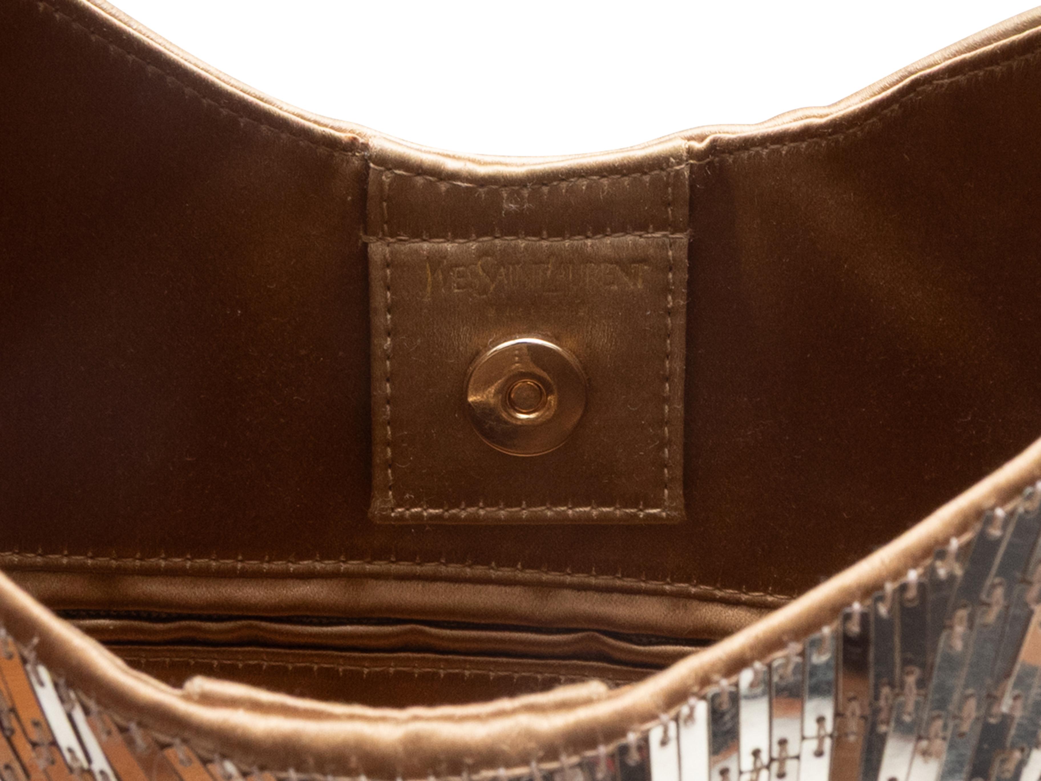 Goldfarbene Yves Saint Laurent Mombasa Umhängetasche mit Pailletten im Angebot 2