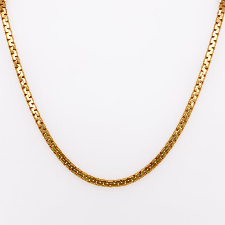 Gold Zipper Chain in 14 Karat Yellow Gold, 24 inches long, 2.7 millimeters  For Sale at 1stDibs