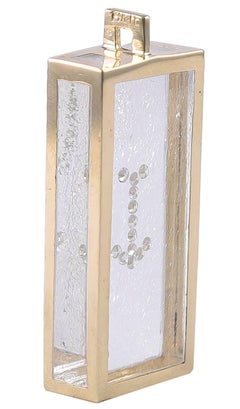 Gold, Diamond and Lucite Arrow Pendant/Charm