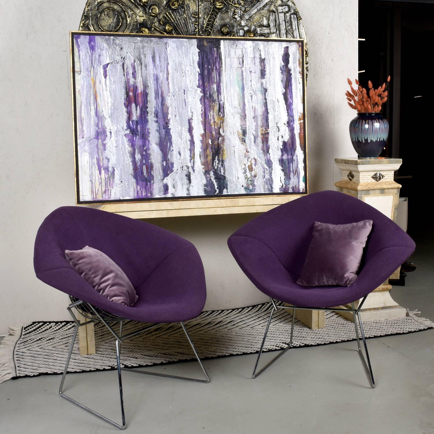 Goldberg Pintura expresionista abstracta púrpura y plateada de la Escuela de Nueva York de los años 60 Moderno de mediados de siglo en venta