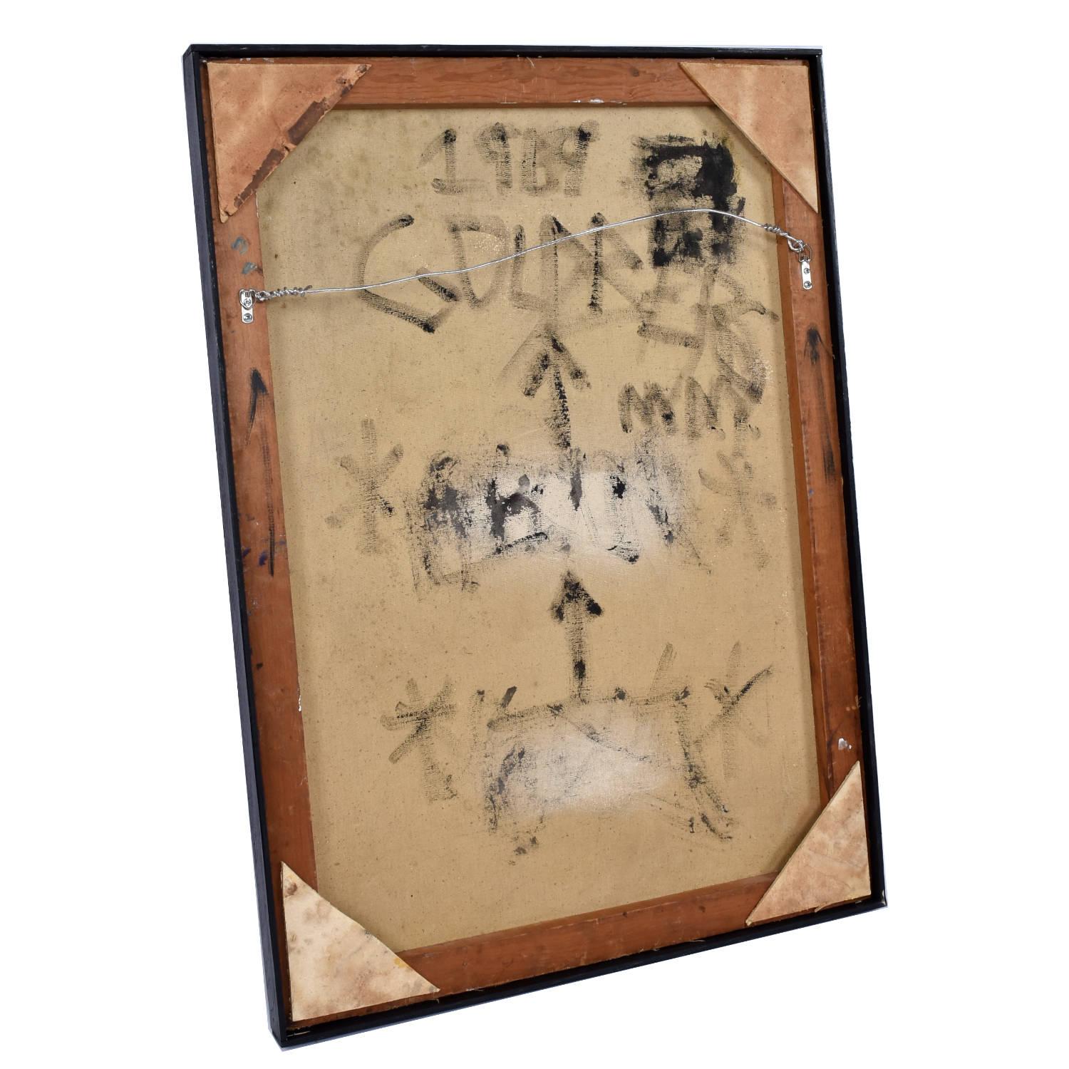 Goldberg Pintura expresionista abstracta púrpura y plateada de la Escuela de Nueva York de los años 60 Estadounidense en venta