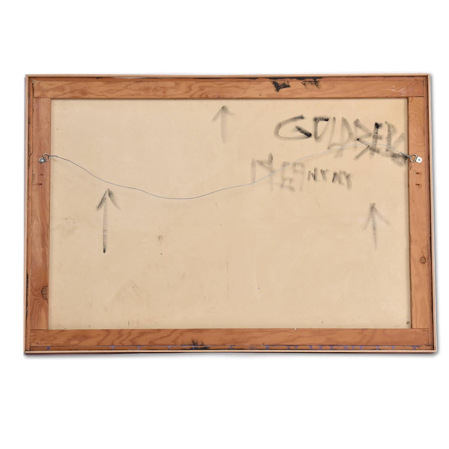 Goldberg Pintura expresionista abstracta púrpura y plateada de la Escuela de Nueva York de los años 60 mediados del siglo XX en venta