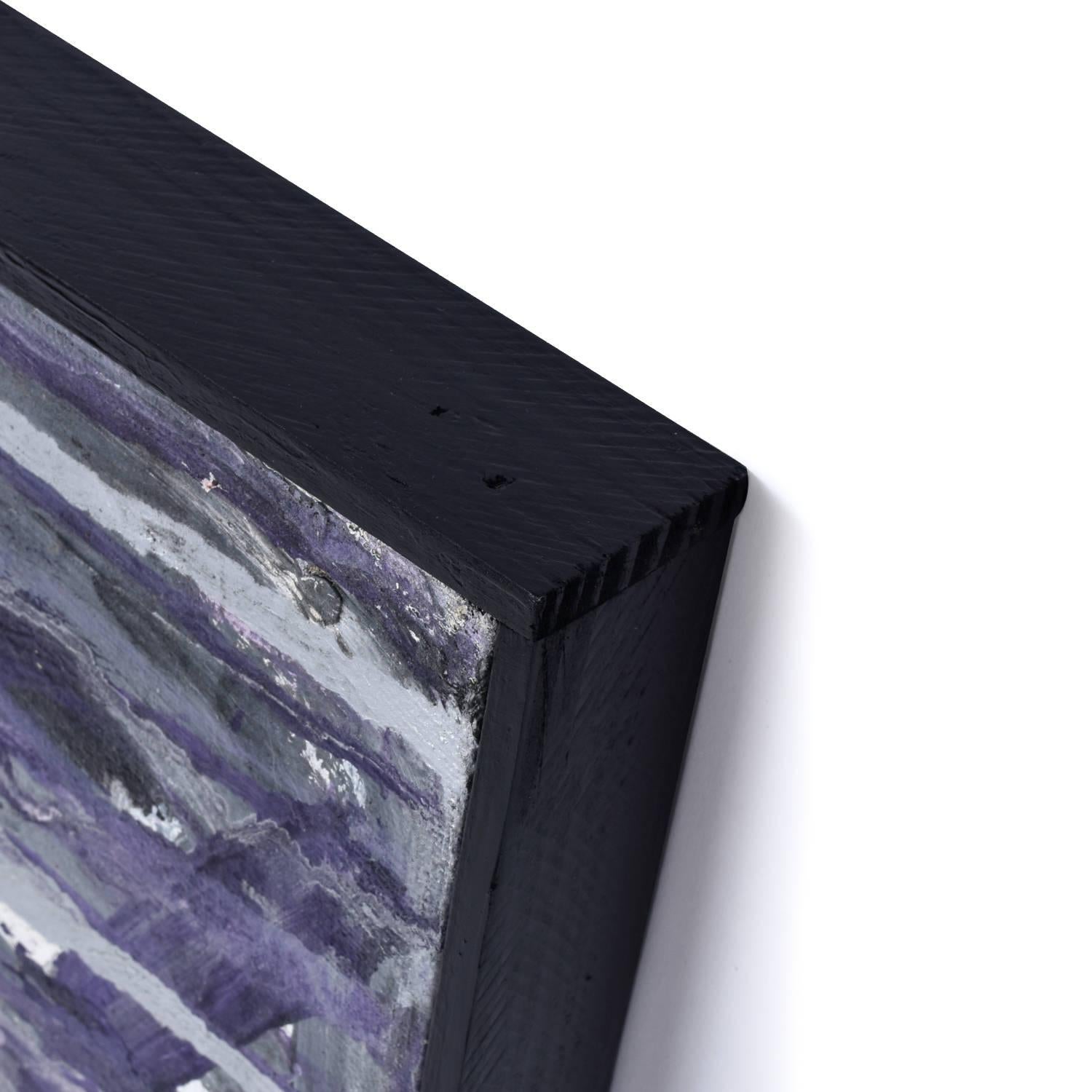 Goldberg Pintura expresionista abstracta púrpura y plateada de la Escuela de Nueva York de los años 60 Lienzo en venta