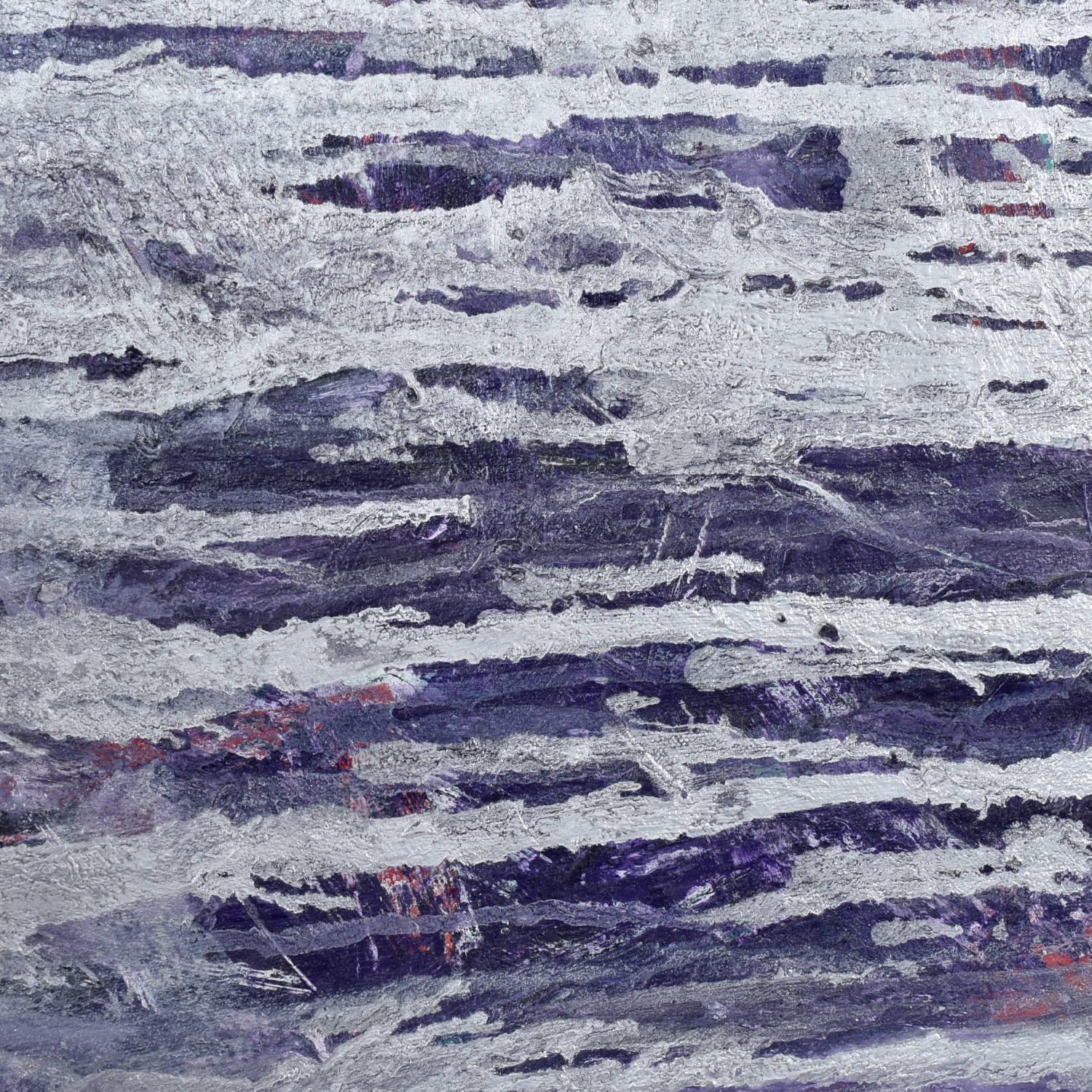 Goldberg Pintura expresionista abstracta púrpura y plateada de la Escuela de Nueva York de los años 60 en venta 2