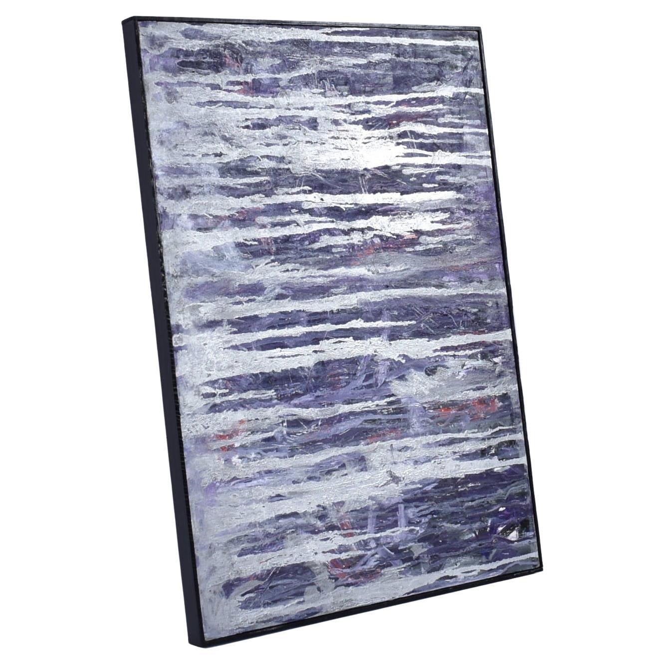 Goldberg 1960er New York School Lila und Silber Abstrakte Expressionistische Malerei