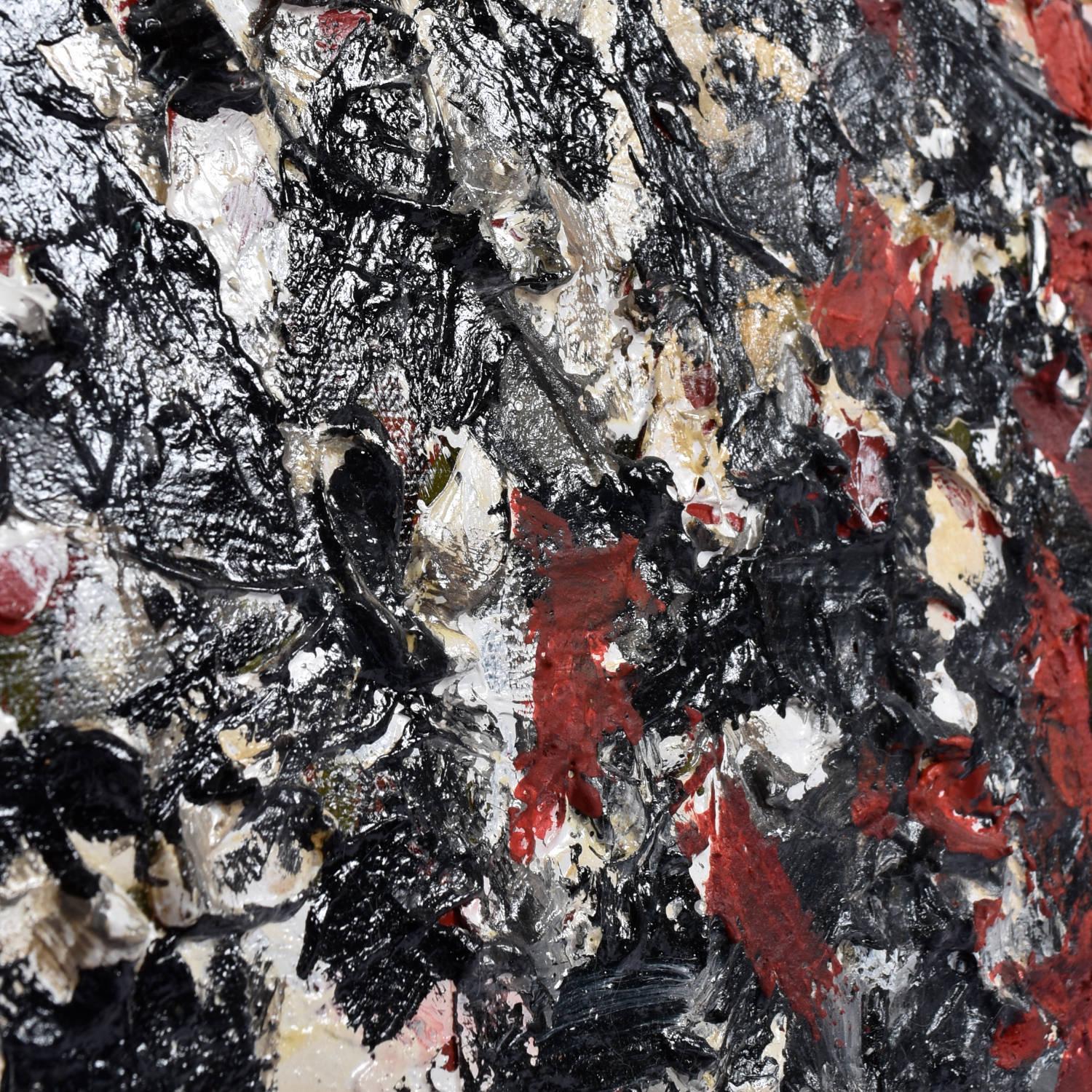 Goldberg 1967 Estilo Escuela de Nueva York Rojo Blanco y Negro Pintura Abstracta en Bueno estado para la venta en Chattanooga, TN
