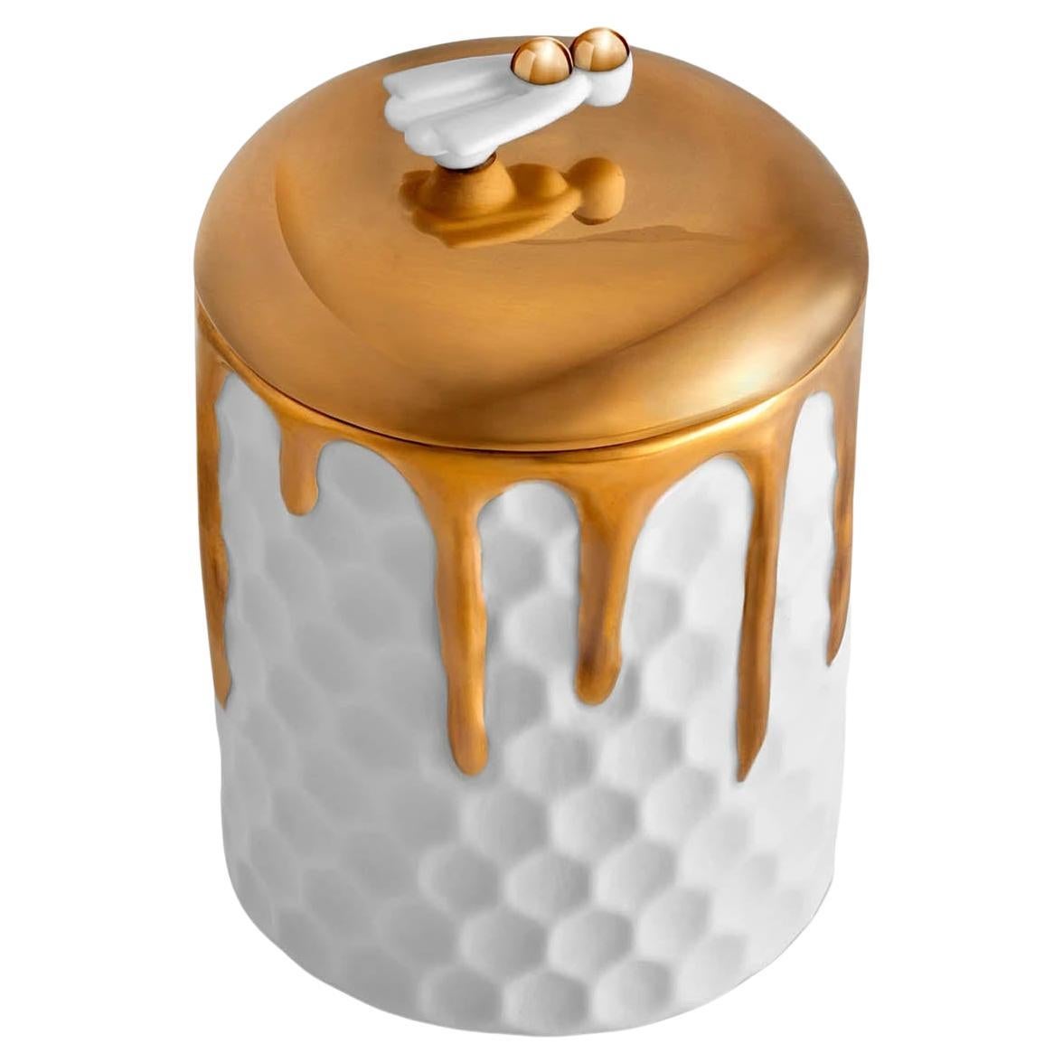 Boîte à bougies abeille dorée 