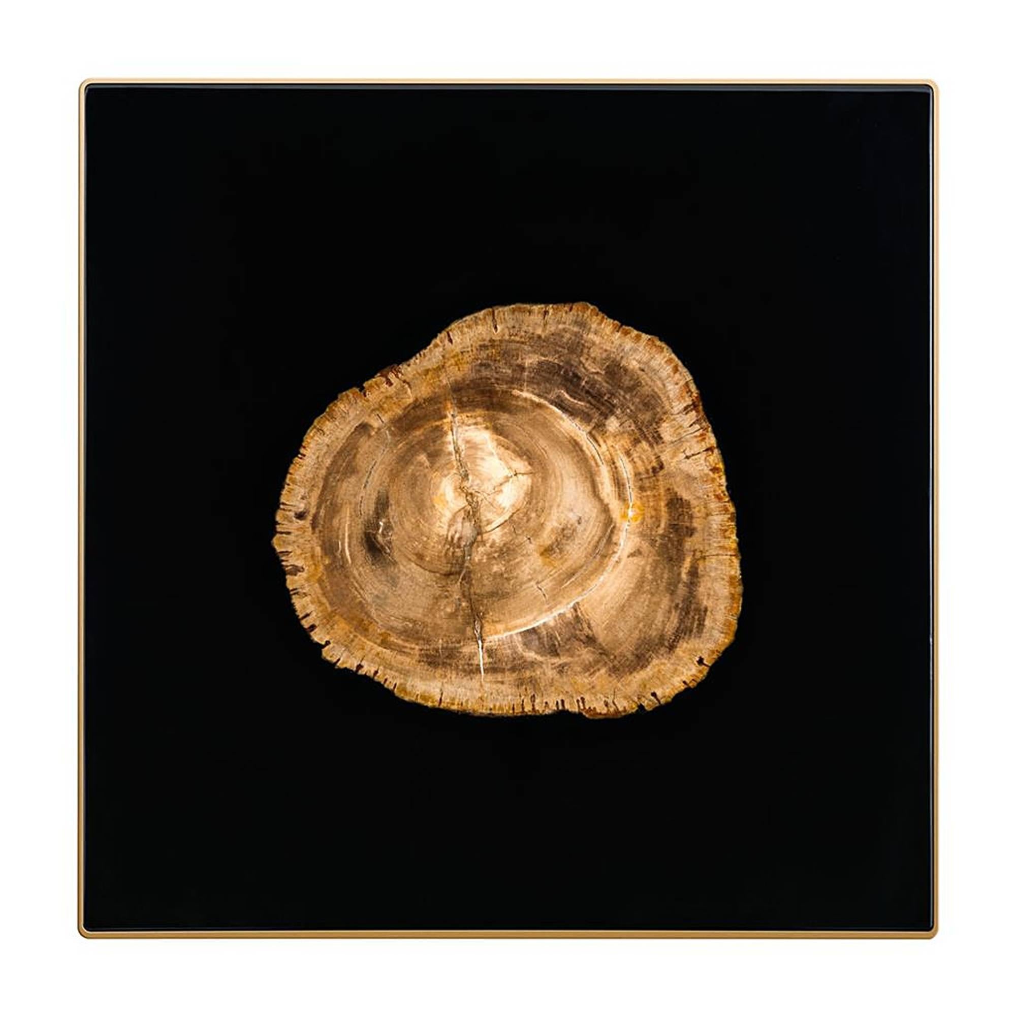 Mesa auxiliar de madera petrificada dorada Hecho a mano en venta