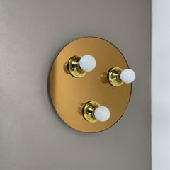 Applique murale Pop Art Space Age miroir doré 30 cm par Eglo Light Allemagne, années 1980