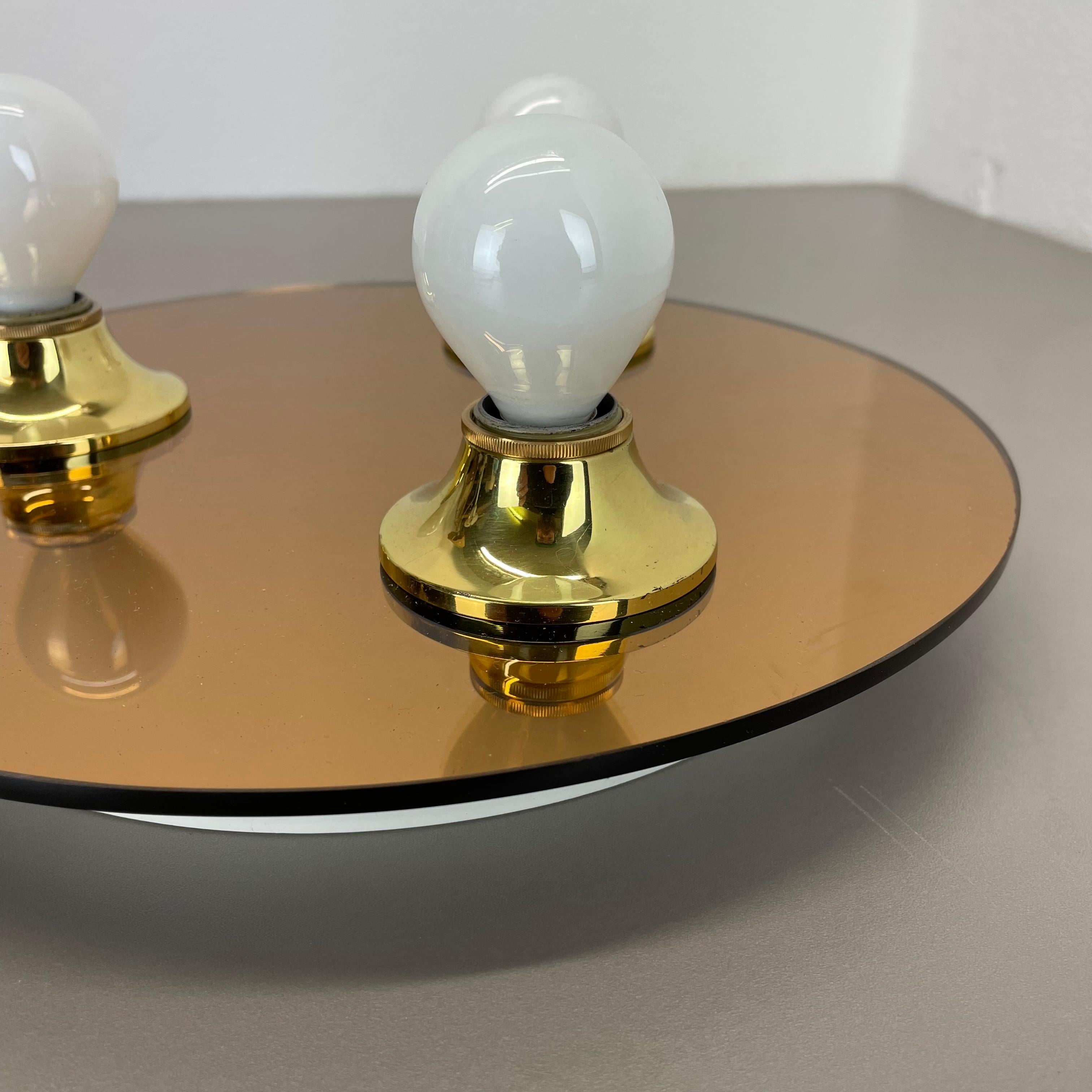 Aplique Espejo Dorado 30cm Pop Art Space Age by Eglo Light Alemania, Años 80 en venta 1