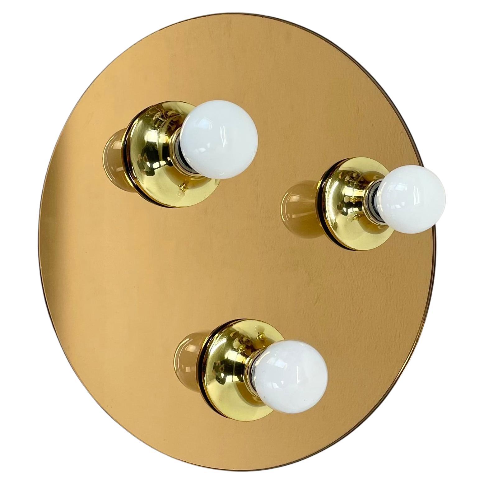 Applique a specchio Golden 30cm Pop Art NO AGE di Eglo Light Germania, anni '80