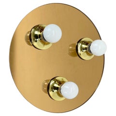 Golden 30cm Pop Art Space Age Mirror Wall Light by Eglo Light Germany, 1980s