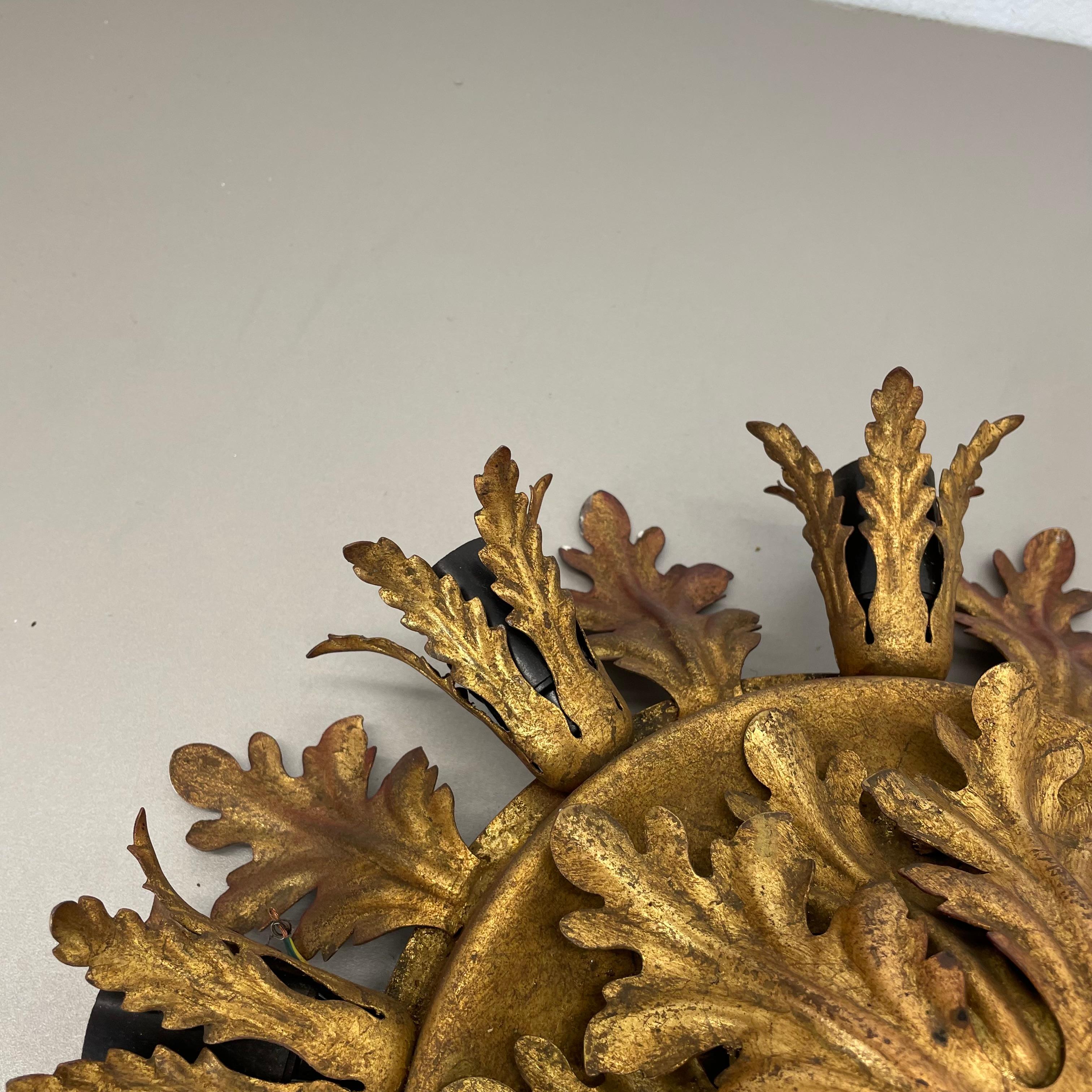 Plafoniera da teatro Florentine Golden 40cm di Banci Firenze , Italia, anni '60 in vendita 3